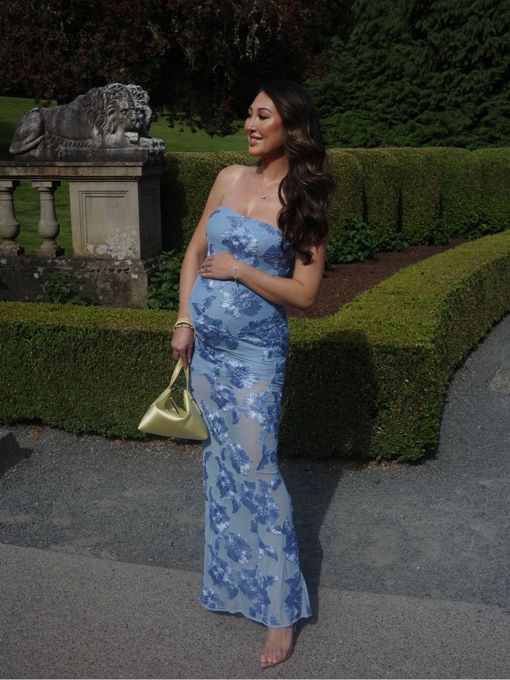 Rotate Alberty floral appliqué gown